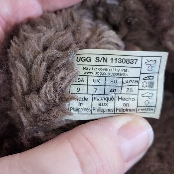 UGG Women's Maxi Curly Shearling Scuffetta Chocolate brown size 9 - Picture 4 of 5